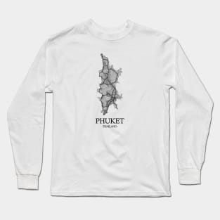 Phuket Island Map - Thailand Cartography Long Sleeve T-Shirt